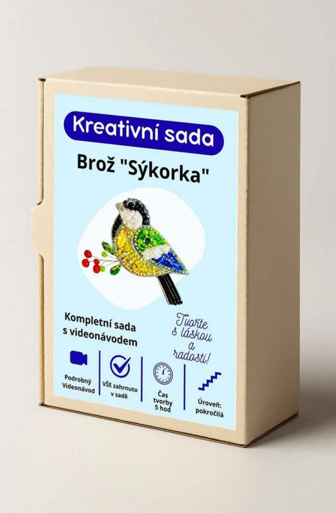 DIY sada brož sýkorka
