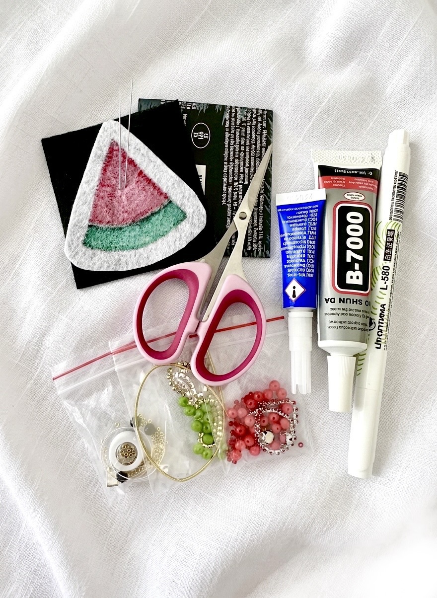 DIY sada brož meloun