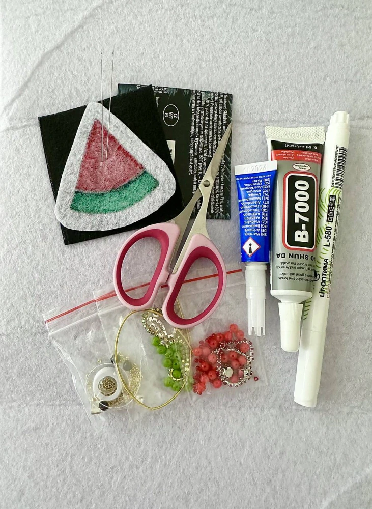 DIY sada brož meloun