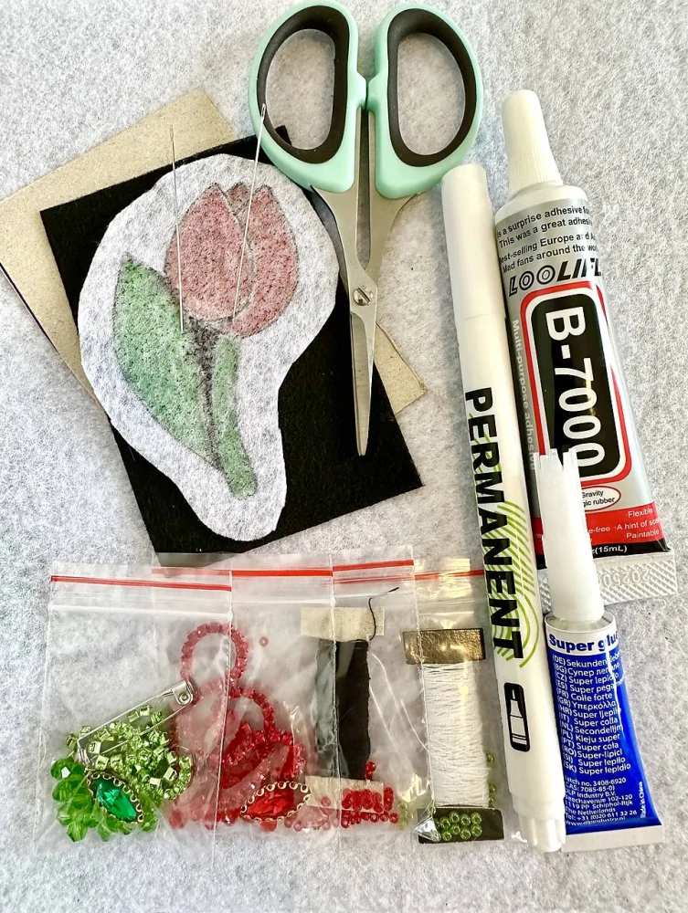 DIY sada brož tulipán