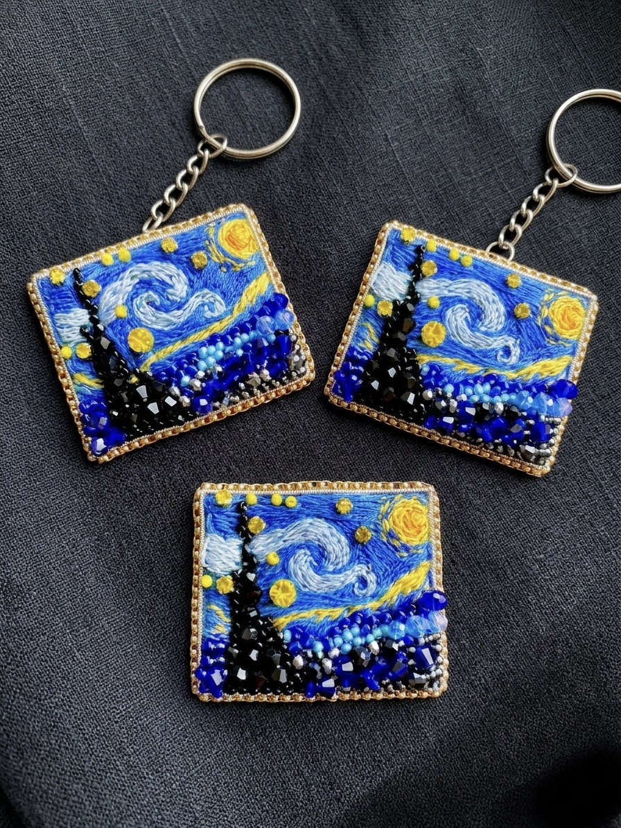 Brož/přívěsek hvězdná noc Van Gogh