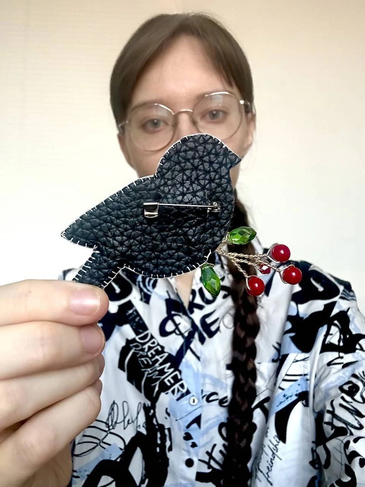 DIY sada brož sýkorka